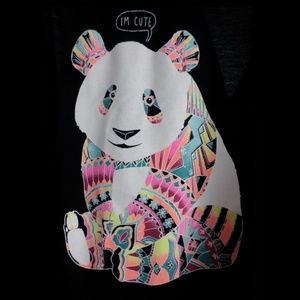 Mudd Shirts & Tops - Black I'm Cute Panda Ruched Tank Top -Girls XXL/16 Mudd Shirts & Tops - Black I'm Cute Panda Ruched Tank Top -Girls XXL/16